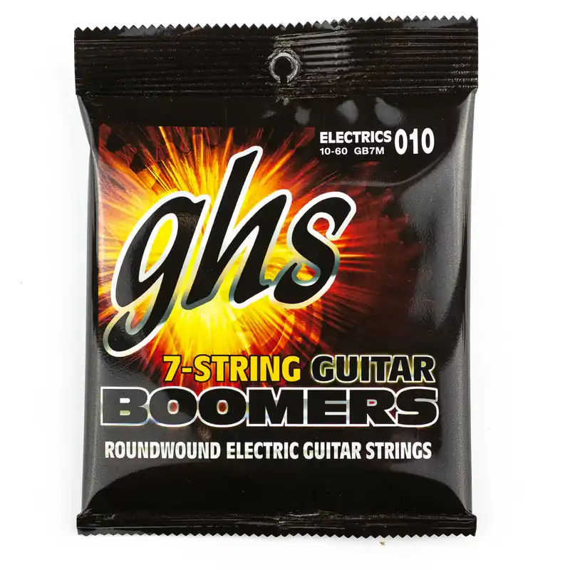 GHS Boomers Dynamite Nickel Alloy 7-String 10-60 Electric Guitar Strings, Medium Direct From Manufacturer