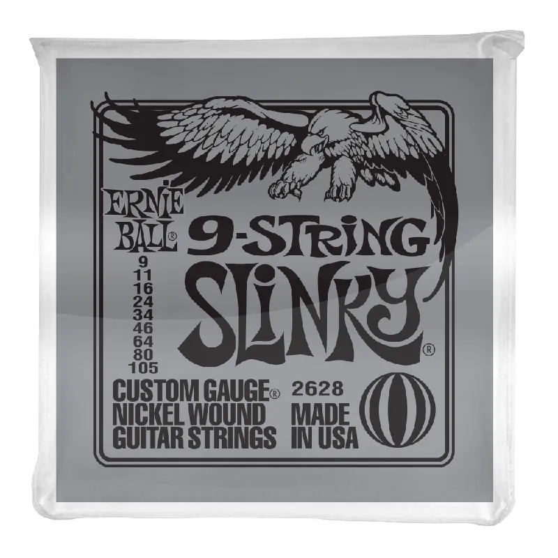 Ernie Ball 2628 9-String Slinky 9-105 Electric Guitar Strings Best Seller
