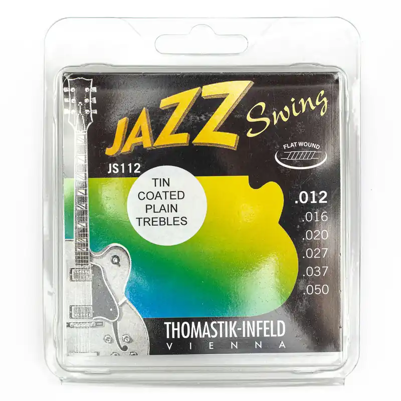 Thomastik-Infeld JS112T Jazz Swing Flatwound 12-50 Electric Guitar Strings + Tin Plated Plain Strings Get Yours