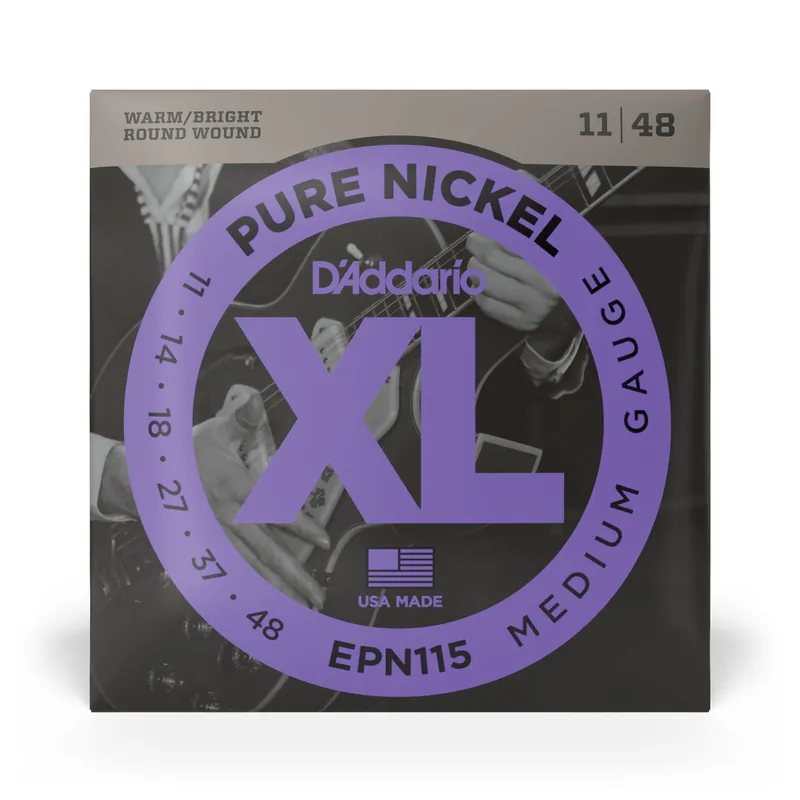 Exclusive D'Addario Pure Nickel 11-48 Electric Guitar Strings, Jazz Rock