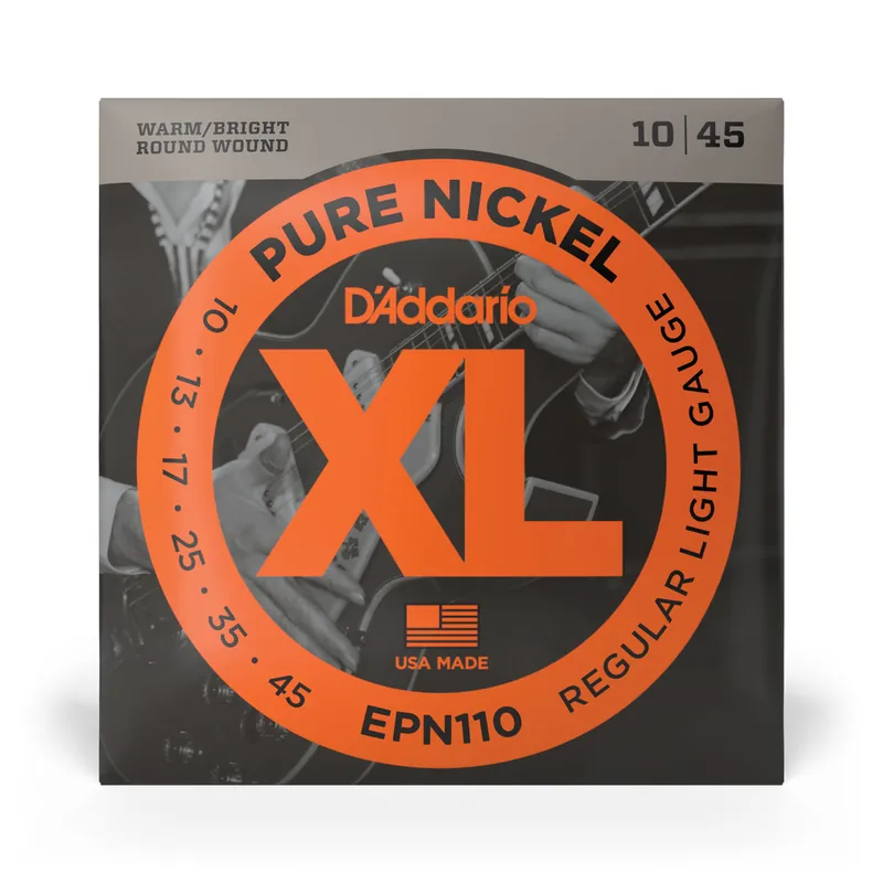 Holiday Sale D'Addario Pure Nickel 10-45 Electric Guitar Strings, Regular