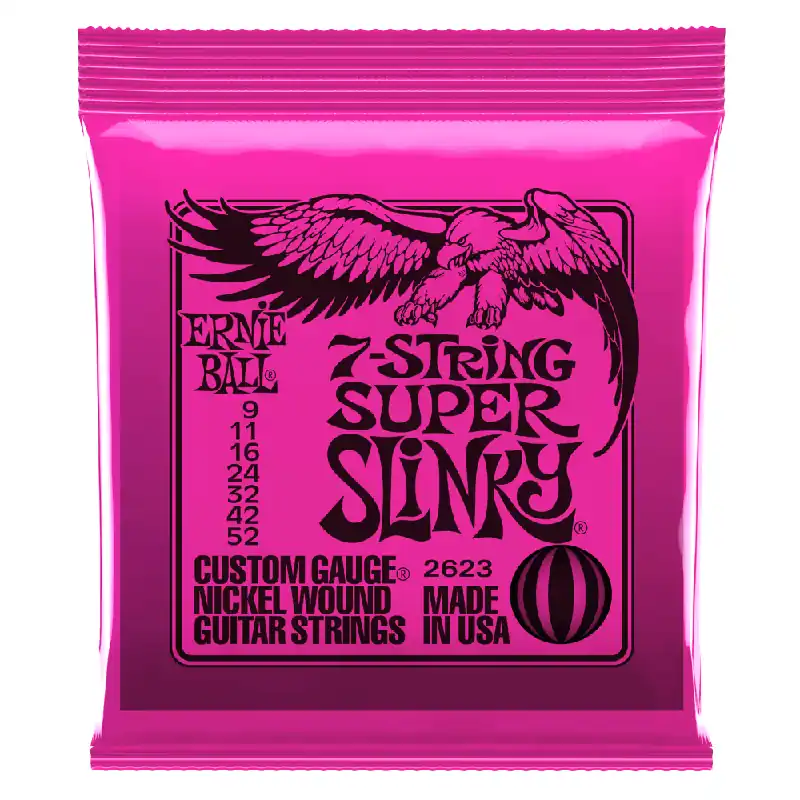 Top Pick Ernie Ball 2623 7-String Super Slinky 9-52 Electric Guitar Strings