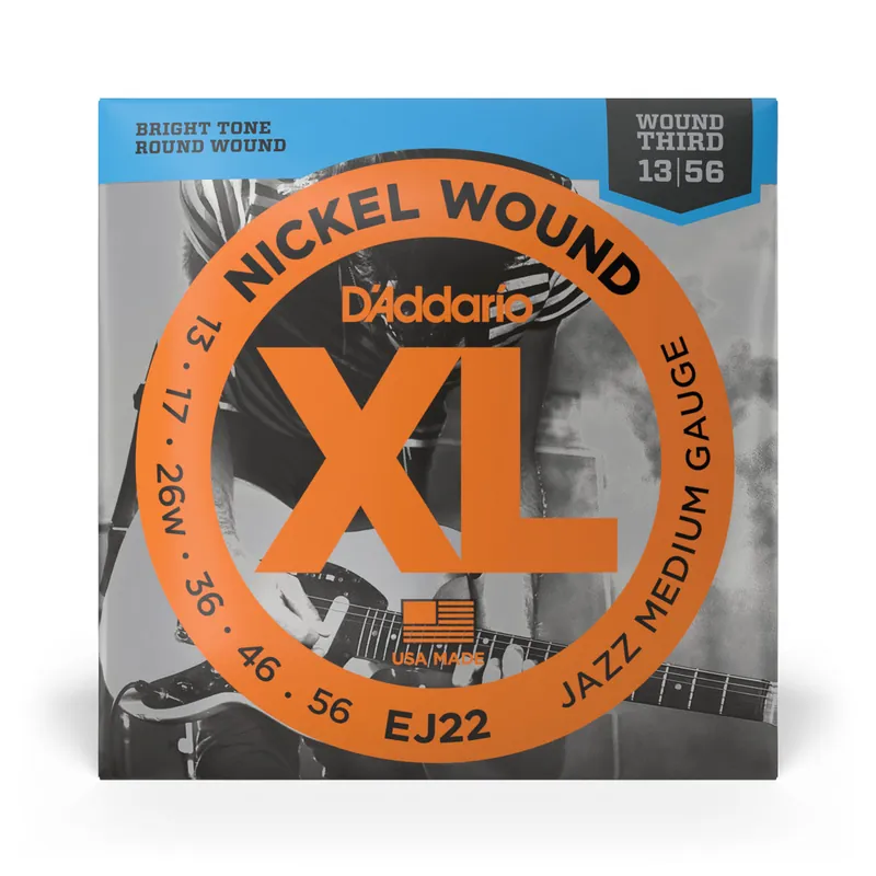 Holiday Sale D'Addario EJ22 Jazz Nickel Wound 13-56 Electric Guitar Strings, Medium