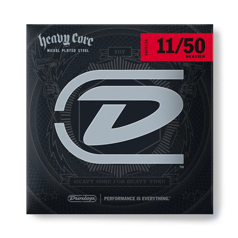 Final Sale Jim Dunlop Heavy Core Nickel Wound 11-50 Electric Guitar Strings