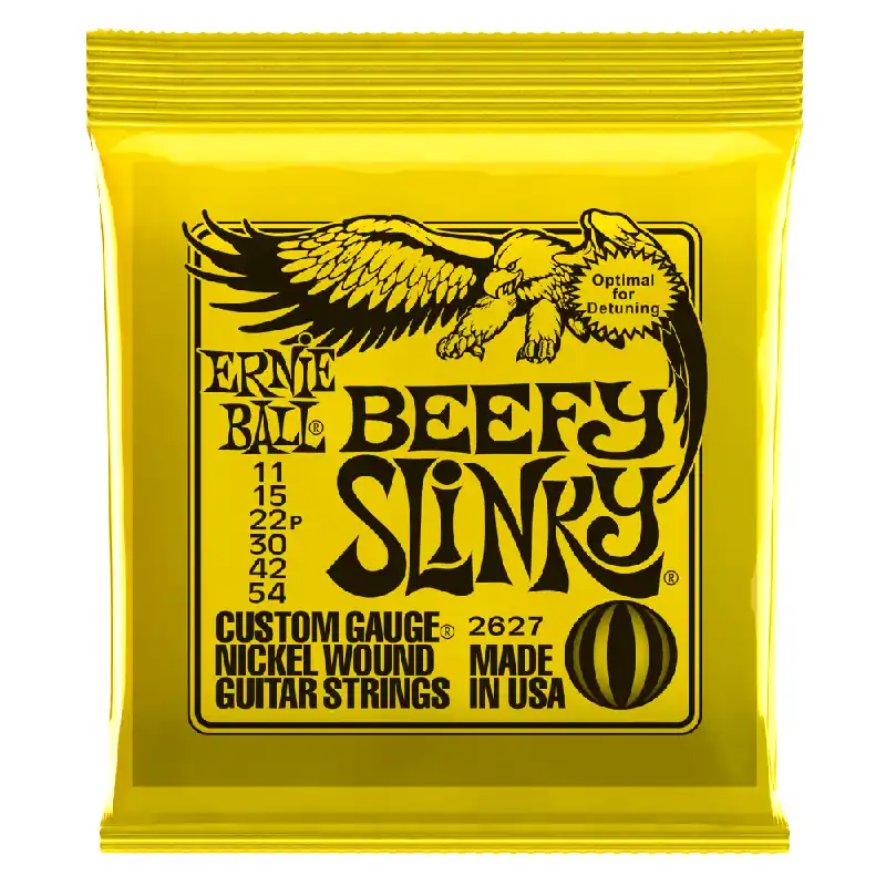 Ernie Ball 2627 Beefy Slinky 11-54 Electric Guitar Strings Crafted