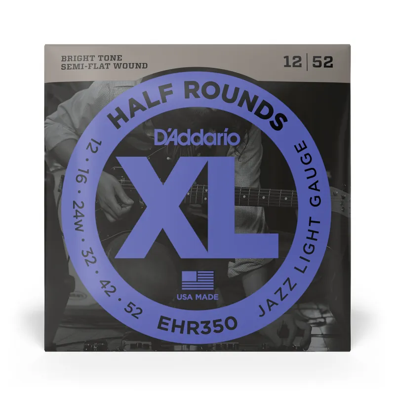 Wholesale D'Addario Half Rounds Stainless Steel 12-52 Electric Guitar Strings, Jazz Light