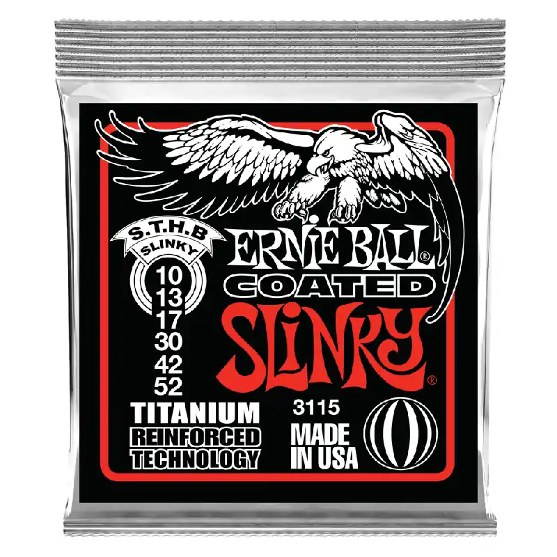 Last Chance Ernie Ball 3115 Coated Titanium RPS Skinny Top Heavy Bottom Slinky 10-52 Electric Guitar Strings