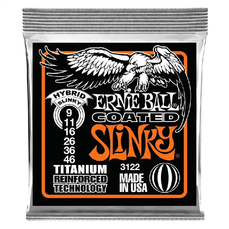 Price Cut Ernie Ball 3122 Coated Titanium RPS Hybrid Slinky 9-46 Electric Guitar Strings