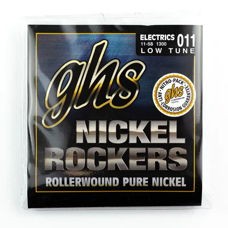 GHS Nickel Rockers Pure Nickel Rollerwound 11-58 Electric Guitar Strings, Low Tune Hot Deal
