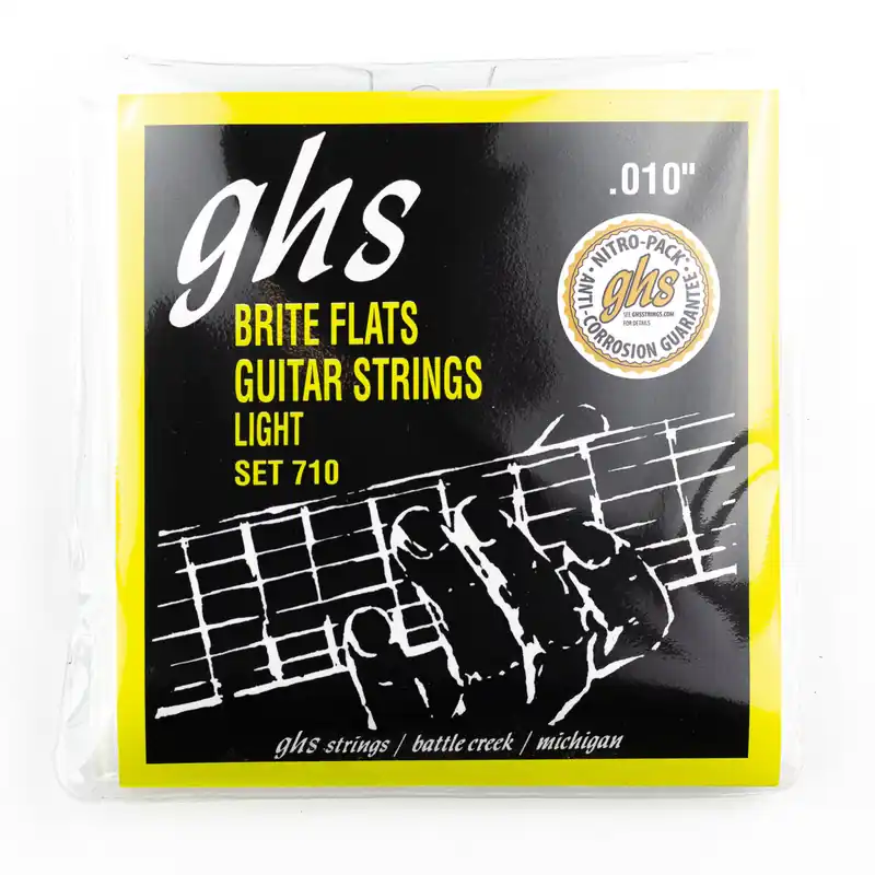GHS Brite Flats Alloy 52 Groundwound 10-46 Electric Guitar Strings, Light Shop Now