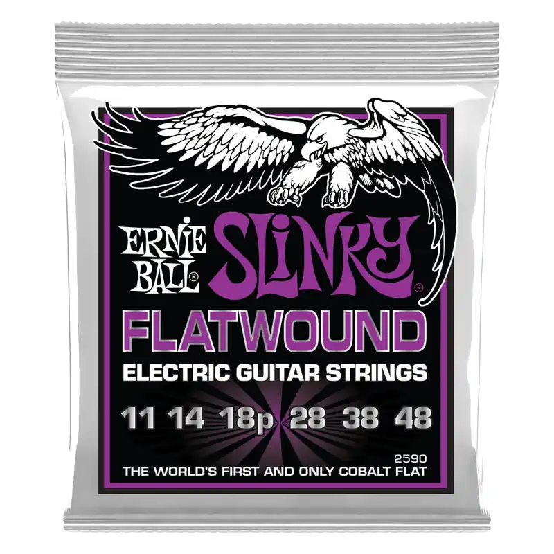 Place Order Ernie Ball Power Slinky Flatwound 11-48 Electric Guitar Strings
