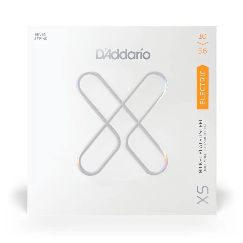 D'Addario XS Coated Nickel Wound 10-56 Electric Guitar Strings, 7-String Authentic