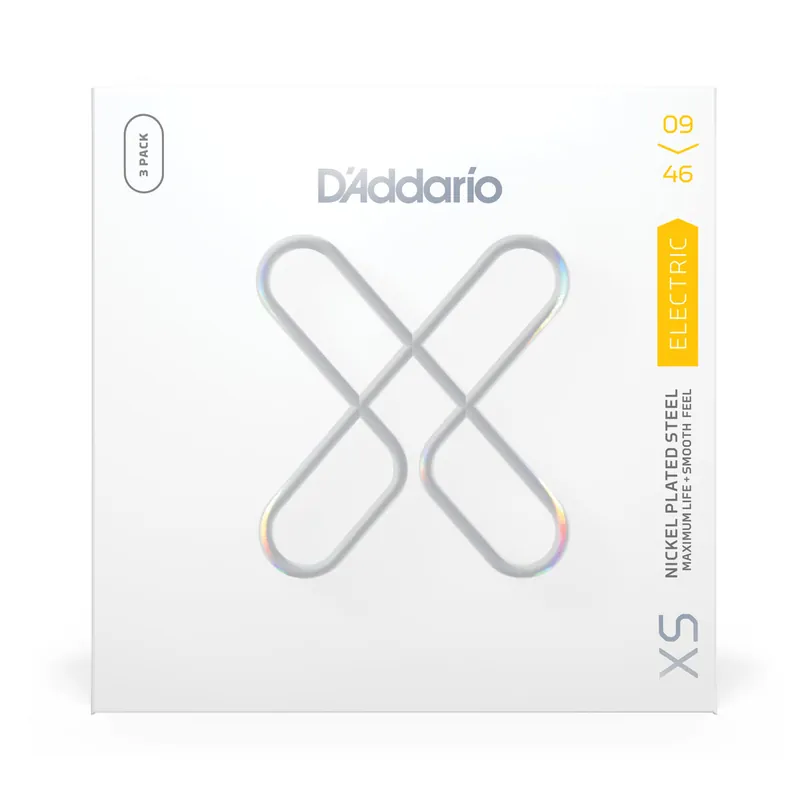 D'Addario XS Coated Nickel Wound 9-46 Electric Guitar Strings, Light, 3-Pack Save Now