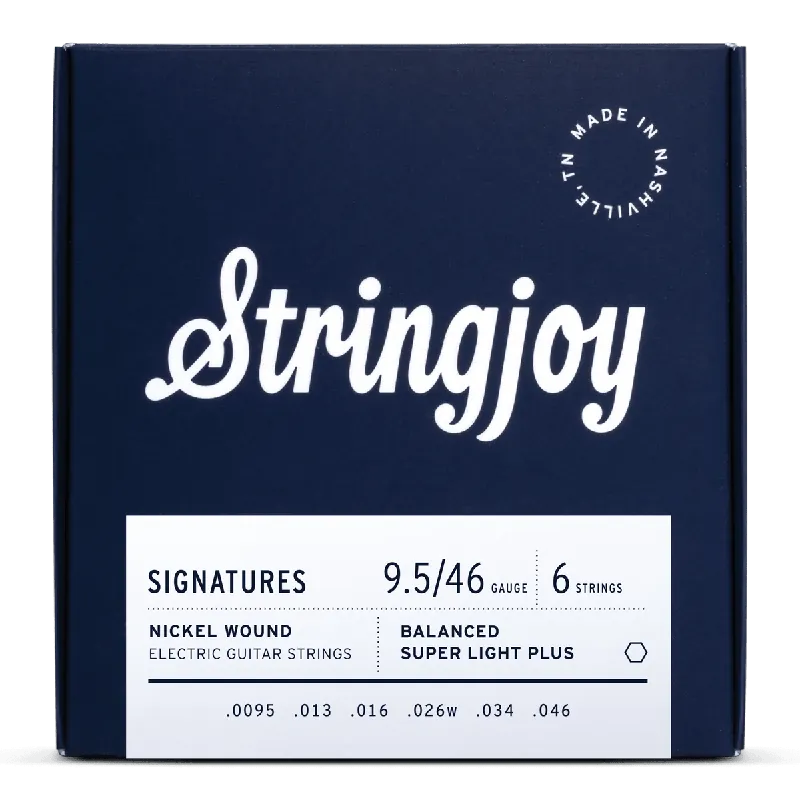 Sale Stringjoy Signatures Nickel Wound 9.5-46 Electric Guitar Strings, Balanced Super Light Plus