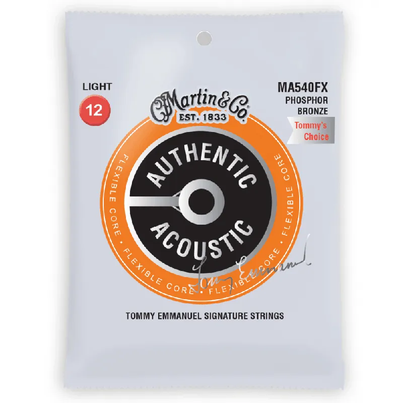 Martin Authentic Acoustic Flexible Core 12-54 Tommy Emmanuel Signature Acoustic Guitar Strings Secure Checkout