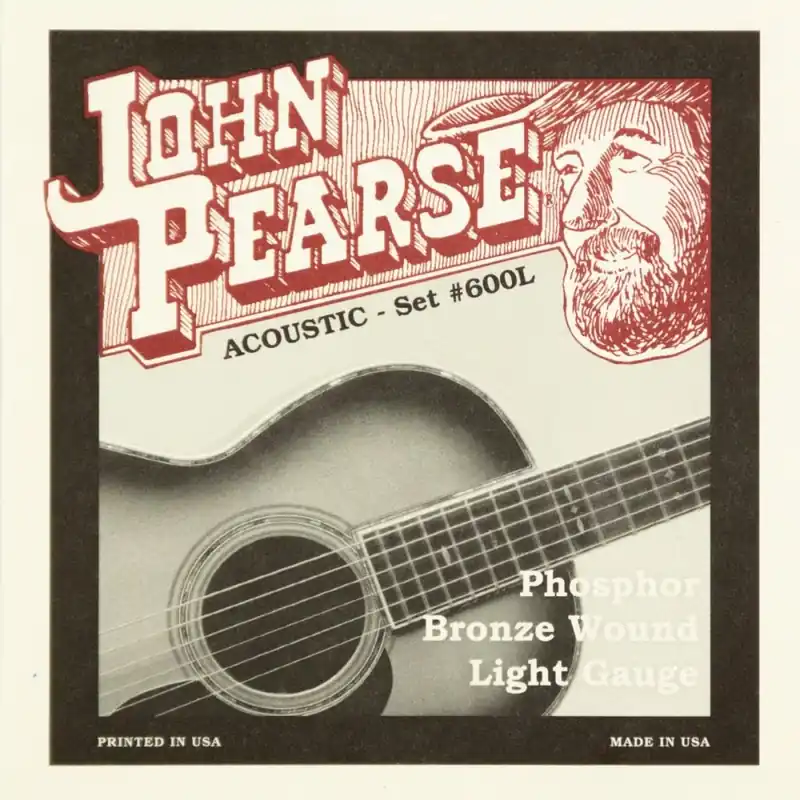 Express Delivery John Pearse 600L Phosphor Bronze 12-53 Acoustic Guitar Strings, Light