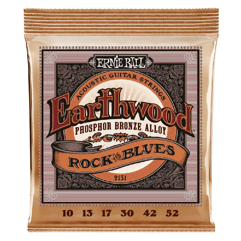 Ernie Ball Earthwood Phosphor Bronze 10-52 Acoustic Guitar Strings, Rock & Blues Price Cut