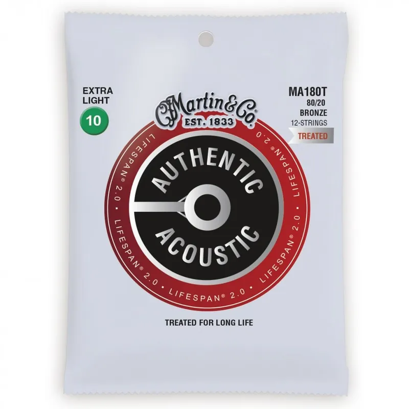 Martin Authentic Acoustic LifeSpan 80/20 Bronze 12-String 10-47 Acoustic Guitar Strings Best Price