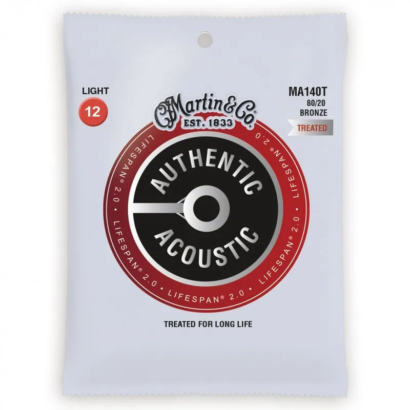 Martin Authentic Acoustic LifeSpan 80/20 Bronze 12-54 Acoustic Guitar Strings Original