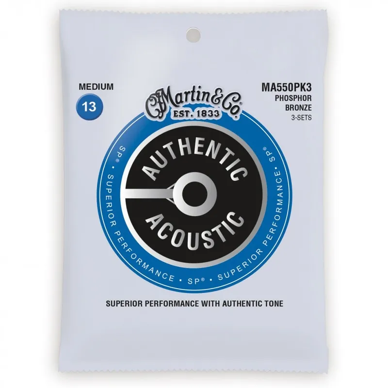 Mega Sale Martin Authentic Acoustic SP Phosphor Bronze 13-56 Acoustic Guitar Strings, 3-Pack