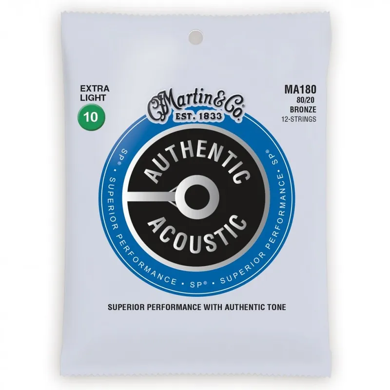 Martin Authentic Acoustic SP 80/20 Bronze 12-String 10-47 Acoustic Guitar Strings Wholesale