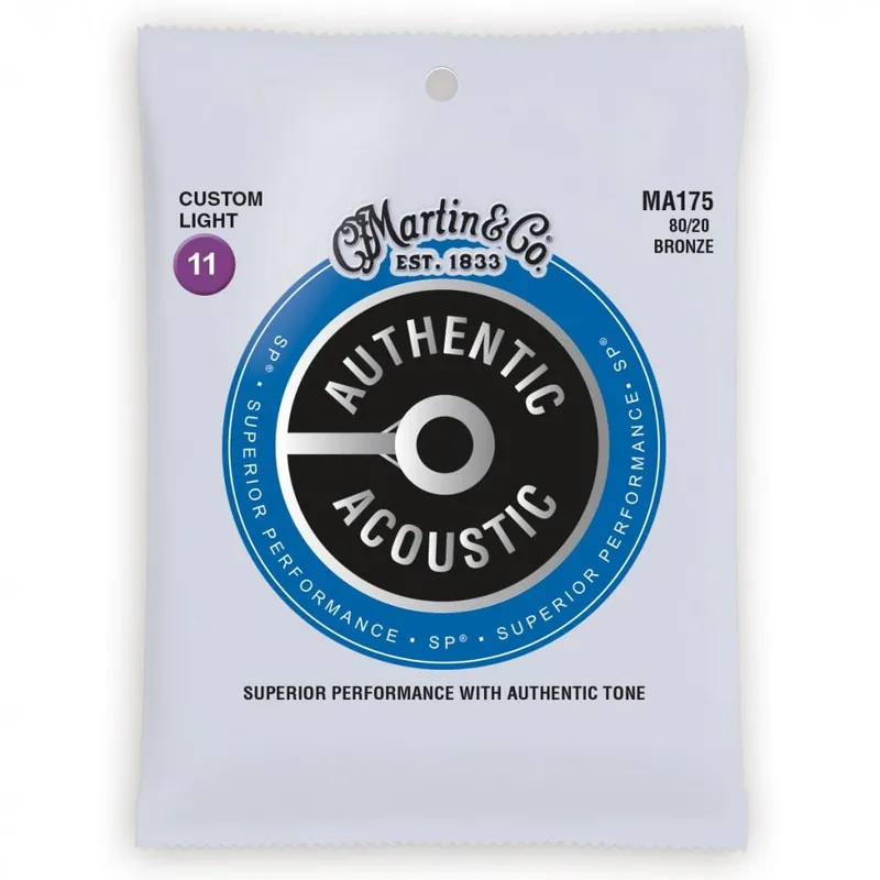 Direct From Factory Martin Authentic Acoustic SP 80/20 Bronze 11-52 Acoustic Guitar Strings