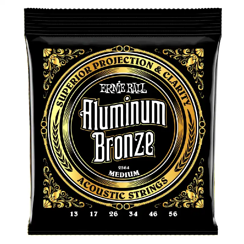 Exclusive Ernie Ball Aluminum Bronze 13-56 Acoustic Guitar Strings, Medium