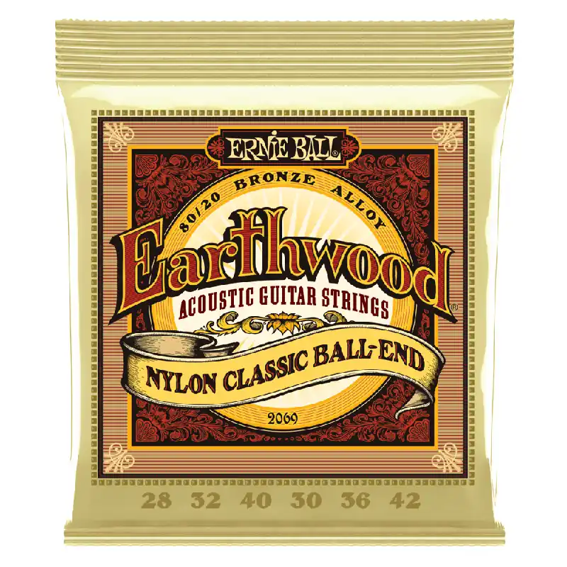 Ernie Ball Earthwood Folk Nylon 80/20 Bronze 28-42 Acoustic Guitar Strings, Ball-End Don’t Miss Out