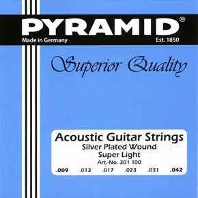 One Day Deal Pyramid Silver-plated Copper 9-42 Acoustic Guitar Strings, Light