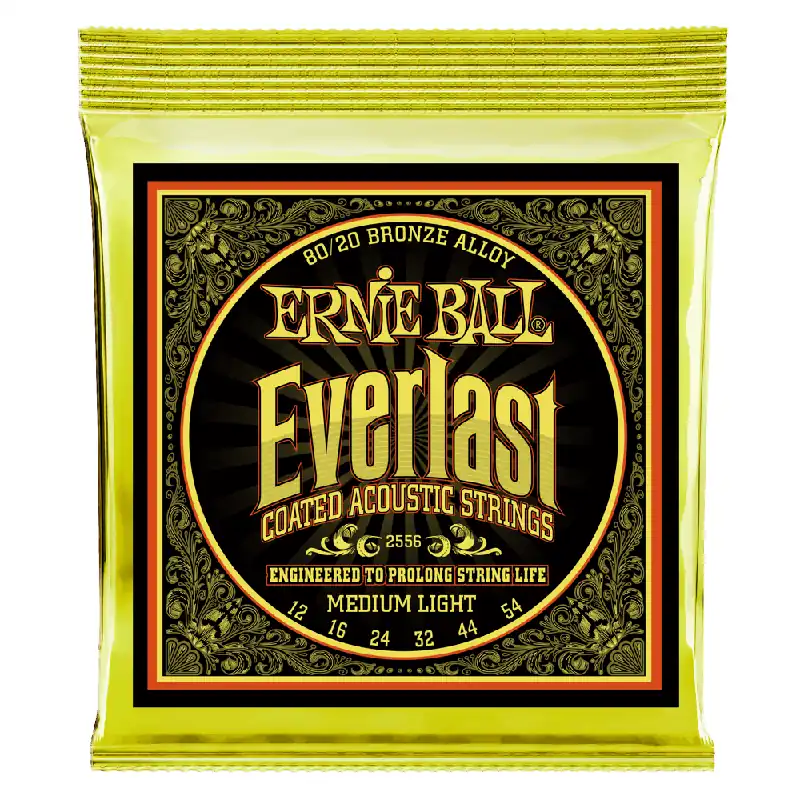 Ernie Ball Everlast 80/20 Bronze 12-54 Acoustic Guitar Strings, Light Direct From Manufacturer