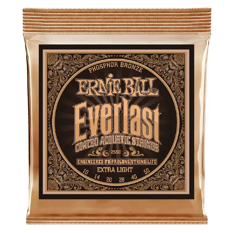 Reduced Price Ernie Ball Everlast Phosphor Bronze 10-50 Acoustic Guitar Strings, Extra Light