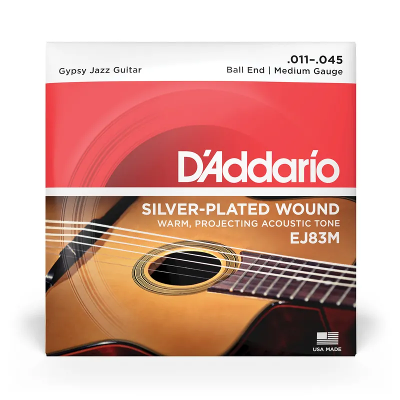 D'Addario EJ83M Gypsy Jazz 11-45 Acoustic Guitar Strings, Ball-End, Medium Instant Buy