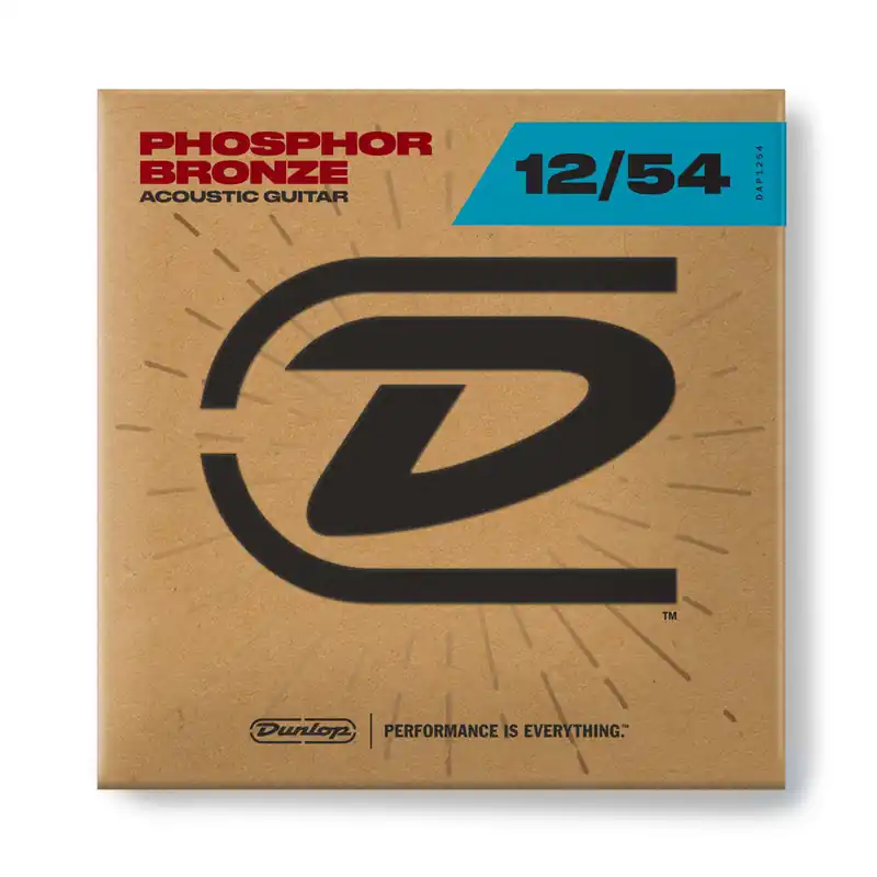 Jim Dunlop Phosphor Bronze 12-54 Acoustic Guitar Strings, Light Fast Shipping
