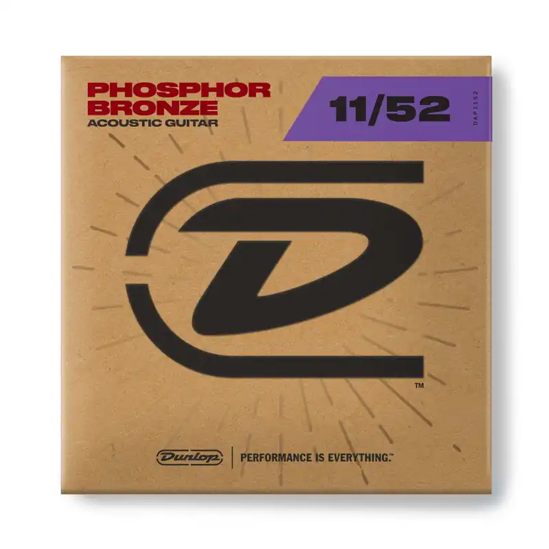 Jim Dunlop Phosphor Bronze 11-52 Acoustic Guitar Strings, Custom Light New Arrival