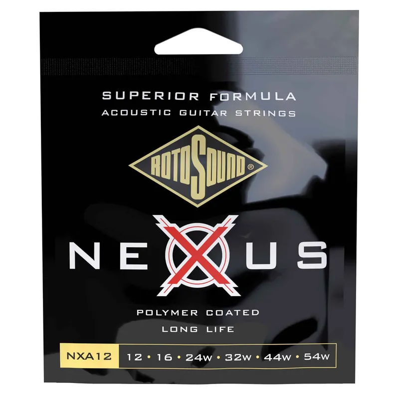 Rotosound NEXUS Coated Phosphor Bronze 12-54 Acoustic Guitar Strings, Light Worldwide Shipping