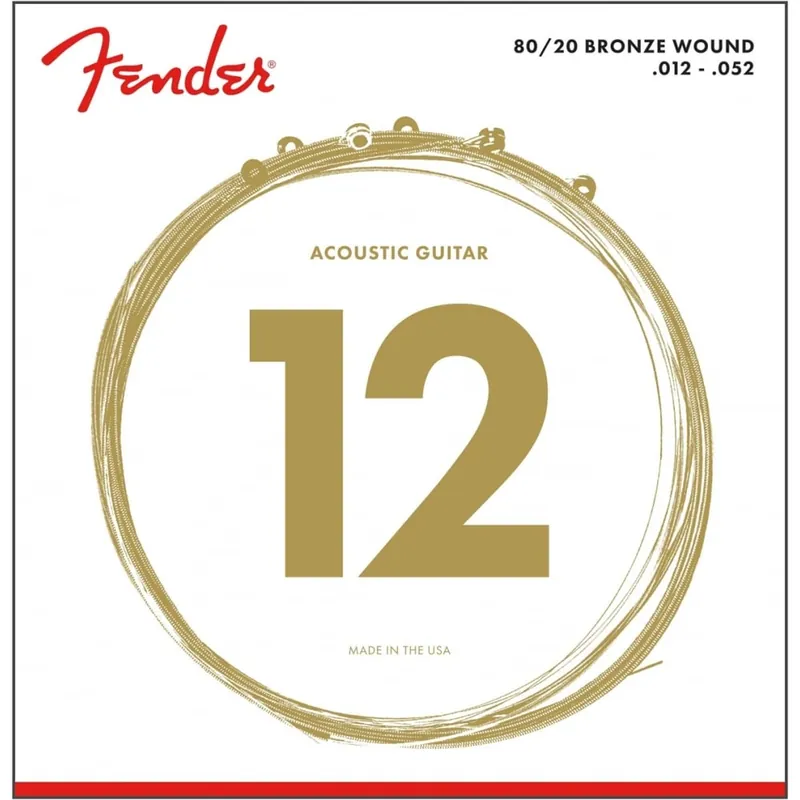 Fender 80/20 Bronze 12-52 Acoustic Guitar Strings, Light Reduced Price