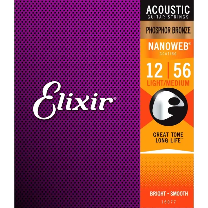 Wholesale Elixir Nanoweb Phosphor Bronze 12-56 Acoustic Guitar Strings [16077]