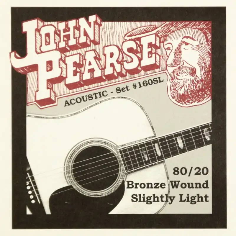 Authentic John Pearse 80/20 Bronze 11-50 Acoustic Guitar Strings, Slightly Light
