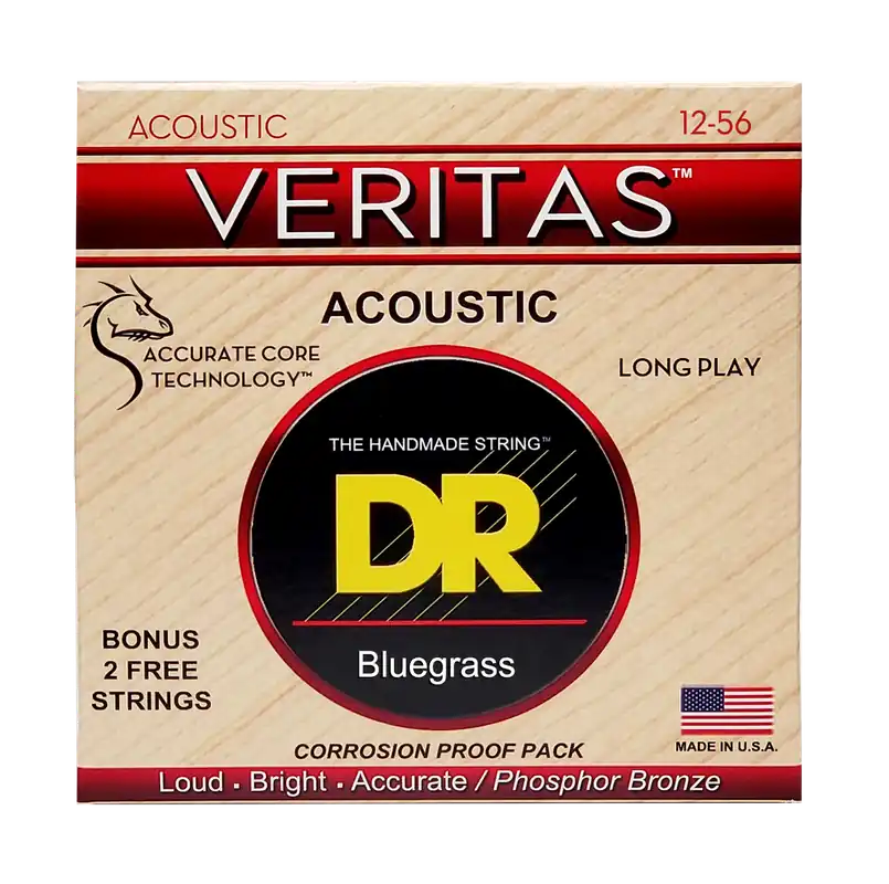 DR Strings VERITAS Phosphor Bronze 12-56 Acoustic Guitar Strings Instant Buy