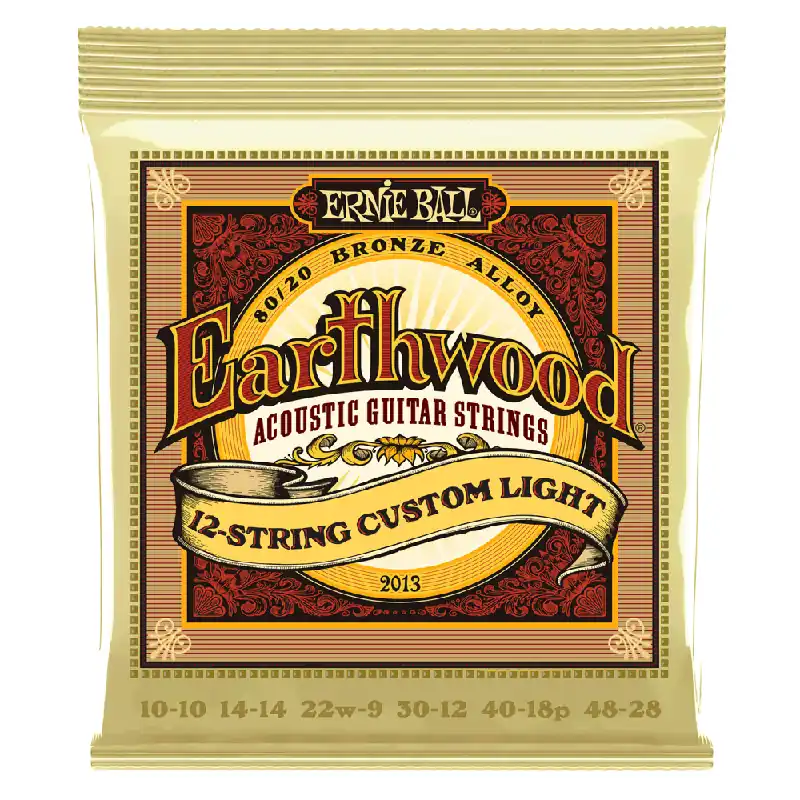 Ernie Ball Earthwood 80/20 Bronze 12-String 10-48 Acoustic Guitar Strings, Custom Light Exclusive Offer