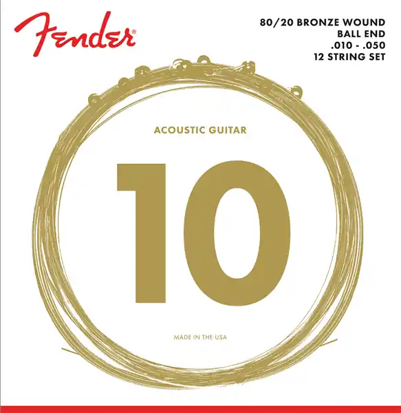 Handmade Fender 80/20 Bronze 12-String 10-50 Acoustic Guitar Strings