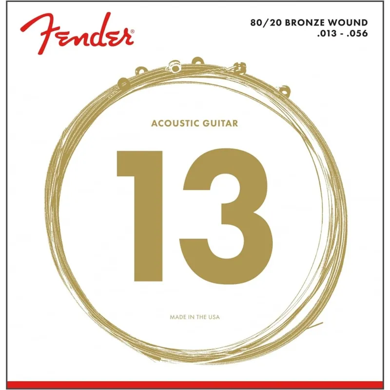 Direct From Factory Fender 80/20 Bronze 13-56 Acoustic Guitar Strings, Medium