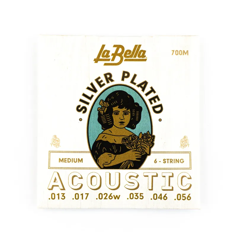 La Bella 700M Silver-Plated Copper 13-56 Acoustic Guitar Strings Direct From Manufacturer