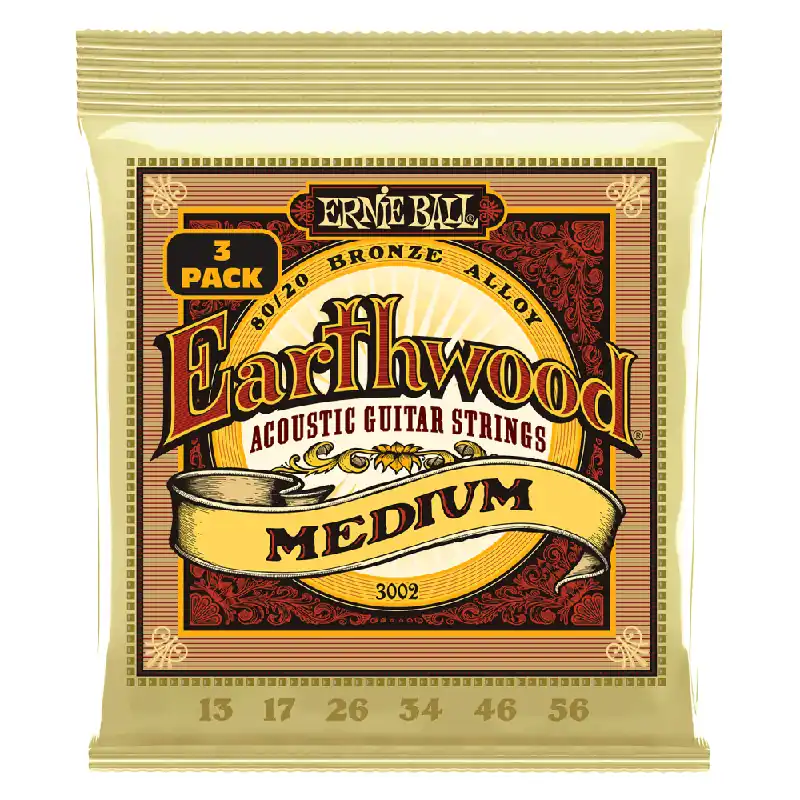 Ernie Ball Earthwood 80/20 Bronze 13-56 Acoustic Guitar Strings, 3-Pack New Arrival