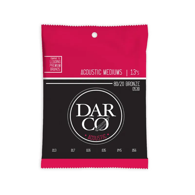 Darco 80/20 Bronze 13-56 Acoustic Guitar Strings, Medium Genuine