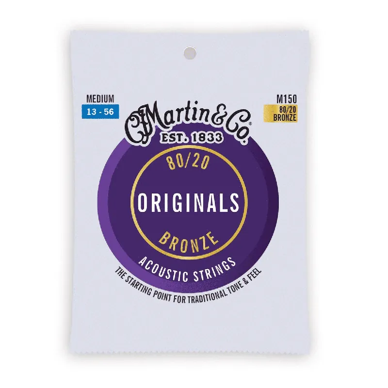 Martin Originals 80/20 Bronze 13-56 Acoustic Guitar Strings, Medium Don’t Miss Out