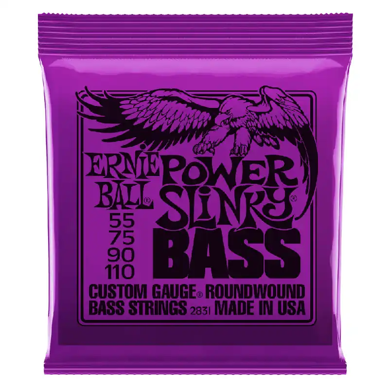 Ernie Ball Power Slinky Nickel Wound 55-110 Bass Guitar Strings, Long Scale Best Seller