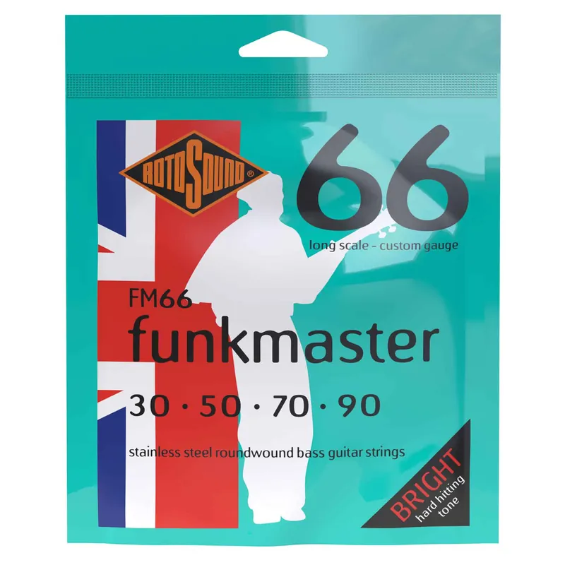 Rotosound FM66 Funkmaster Stainless Steel Roundwound Bass Guitar Strings 30-90 Popular
