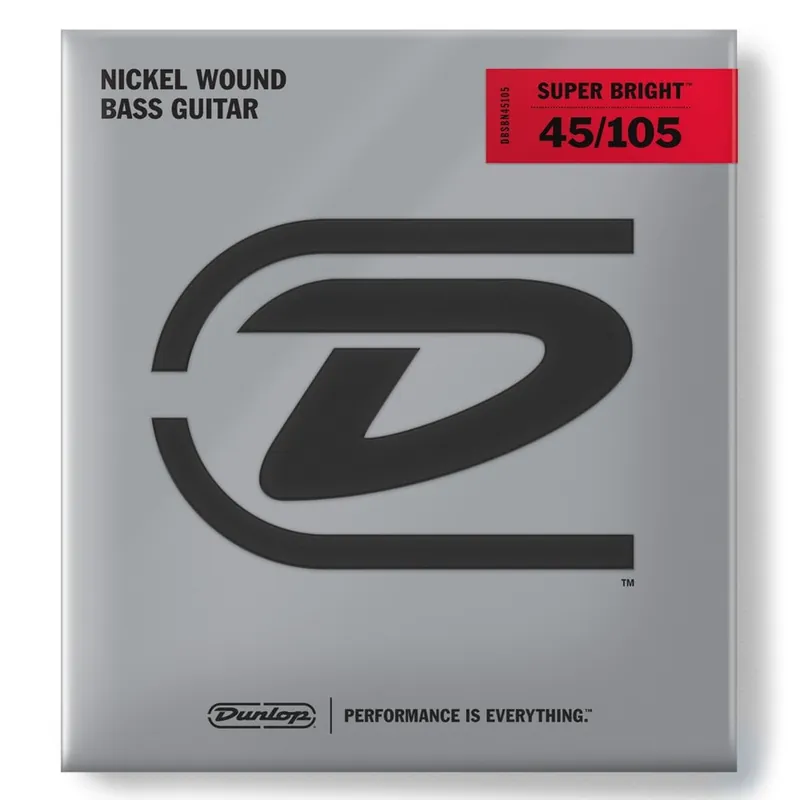 Top Pick Jim Dunlop Super Bright Nickel 45-105 Bass Guitar Strings, Long Scale