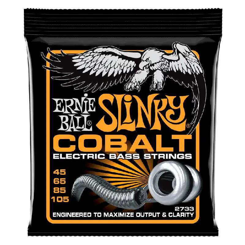Trending Ernie Ball Cobalt Hybrid Slinky 45-105 Bass Guitar Strings, Long Scale